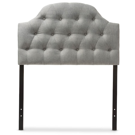 Baxton Studio Morris Grey Upholstered Button-Tufted Twin Size Headboard 125-6979